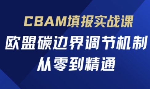 CBAM填报实战课，欧盟碳边界调节机制，从零到精通-复盘人
