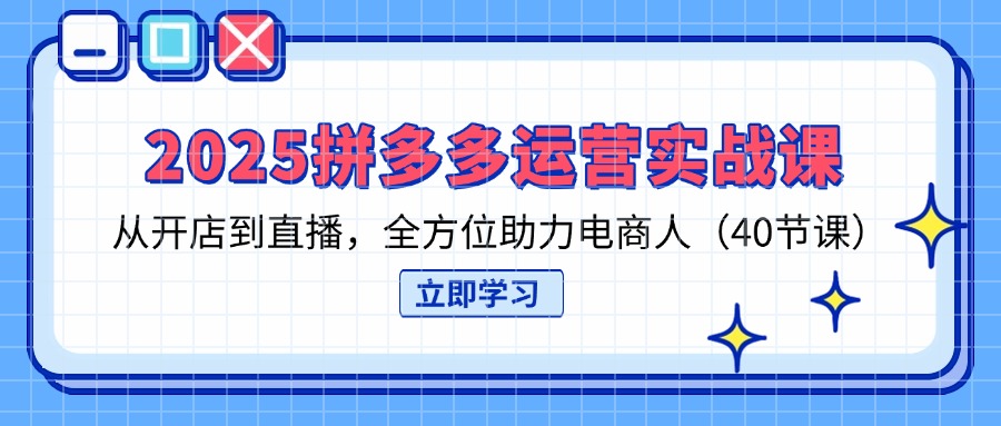 （14259期）2025拼多多运营实战课，从开店到直播，全方位助力电商人（40节课）-复盘人