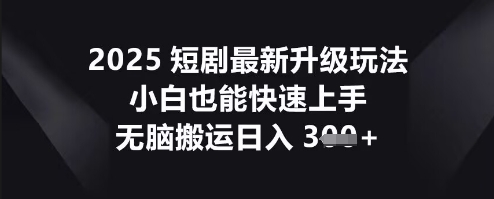 2025短剧最新升级玩法，小白也能快速上手，无脑搬运日入3张-复盘人