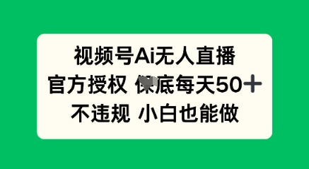 视频号AI无人直播，官方授权  每天50+，不违规 小白也能做-复盘人