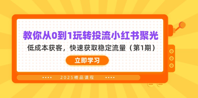 （14260期）教你从0到1玩转投流小红书聚光，低成本获客，快速获取稳定流量（第1期）-复盘人