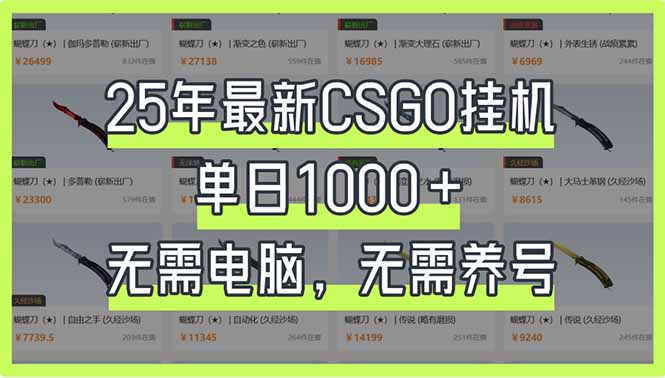 （14178期）25年最新CSGO挂机系统，单日1000+，无需电脑，无需养号，0基础可上手-复盘人