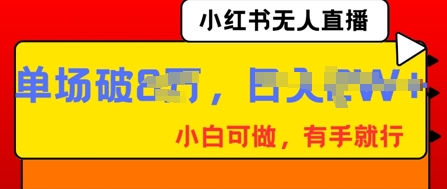 小红书无人直播，纯小白可做，有手就行，单场直播销售额破8w-复盘人
