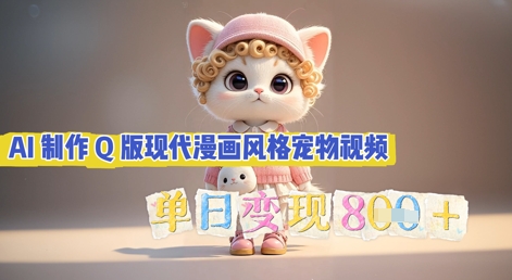AI制作Q版现代漫画风格宠物视频，单日变现几张-复盘人