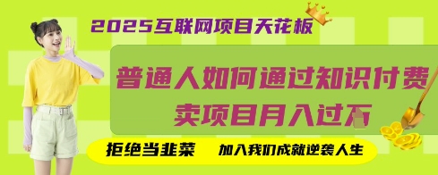 2025互联网项目天花板，普通人如何通过知识付费卖项目月入过W，拒绝当韭菜【揭秘】-复盘人
