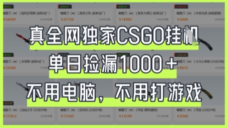 真全网独家CSGO挂G，单日捡漏1k+【揭秘】-复盘人