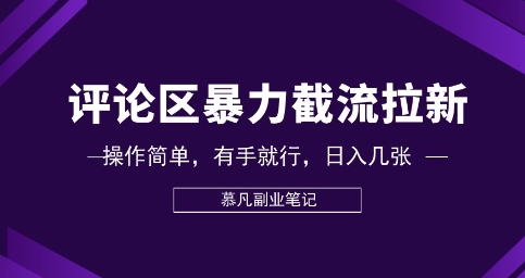 评论区暴力截流拉新：捡钱项目，操作简单，有手就行，日入几张-复盘人