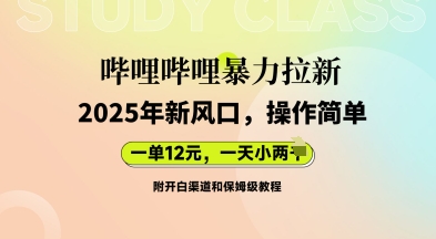 哔哩哔哩暴力拉新：2025年新风口，一单12元，一天数张(附开白渠道和保姆级教程)-复盘人